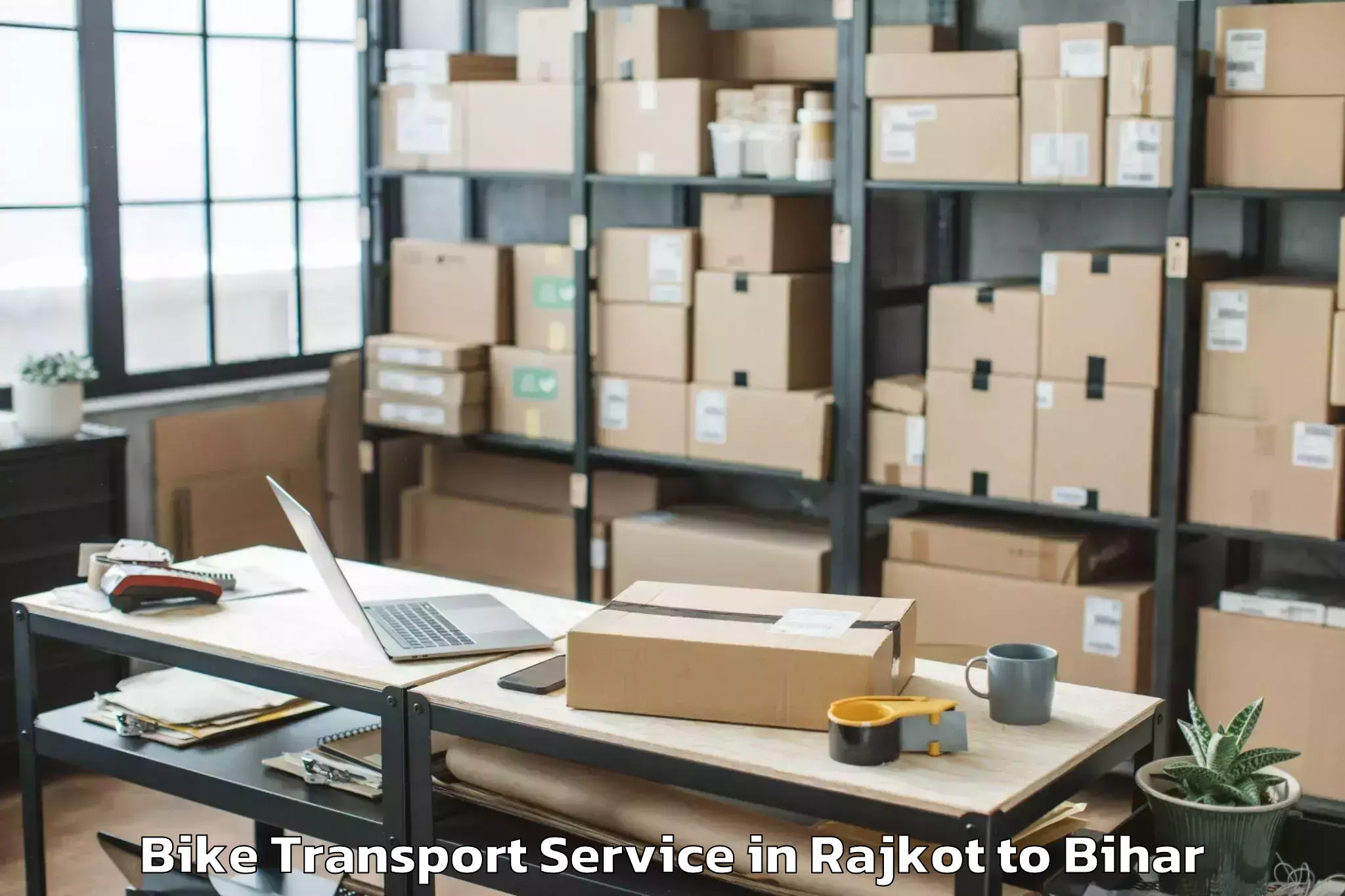 Book Rajkot to Kk University Biharsharif Bike Transport